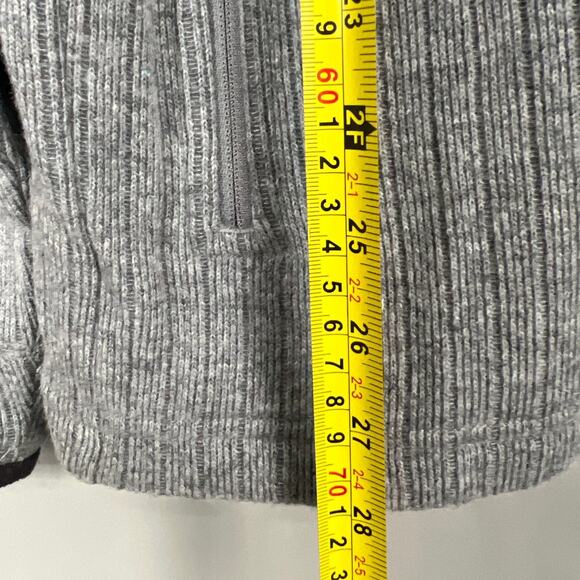 Prana Size Medium Full Zip Wool Blend Sweater Gray - Picture 3 of 7